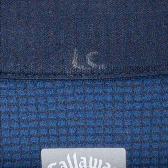 Callaway 1/4 Zip Men's Medium Pullover Blue Black Trim White Logo Drawstring - Picture 8 of 12